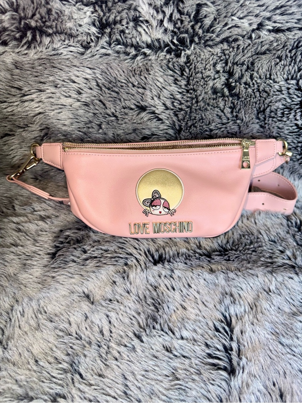 Love Moschino Pink Logo Belt Bag Fanny Pack Waist Bag